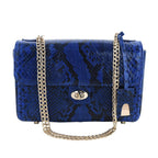 La Marey Python Leather Crossbody Bag - Black