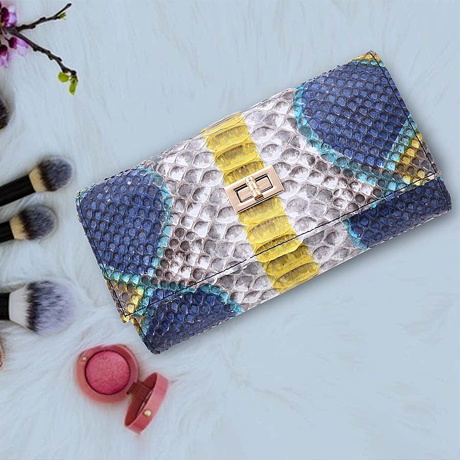 La Marey 100% Genuine Python Leather Crossbody Wallet - Yellow 6082015 2