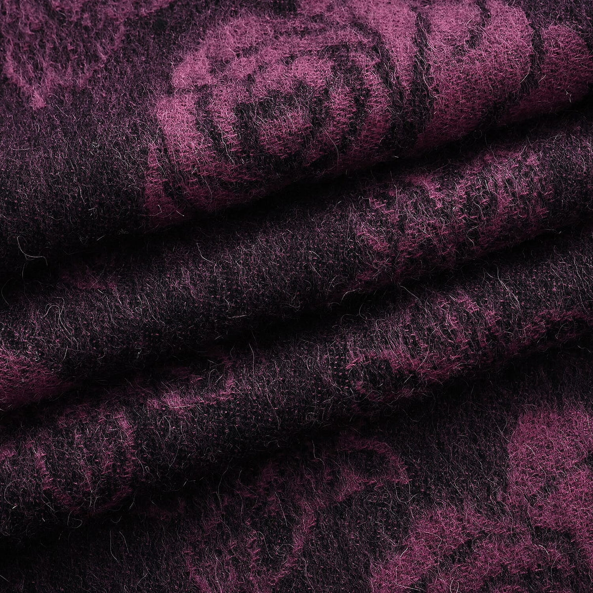 LA MAREY 100% Merino Wool Abstract Print Scarf with Tassel (180 x 70 cm) - Pink 8270067 8