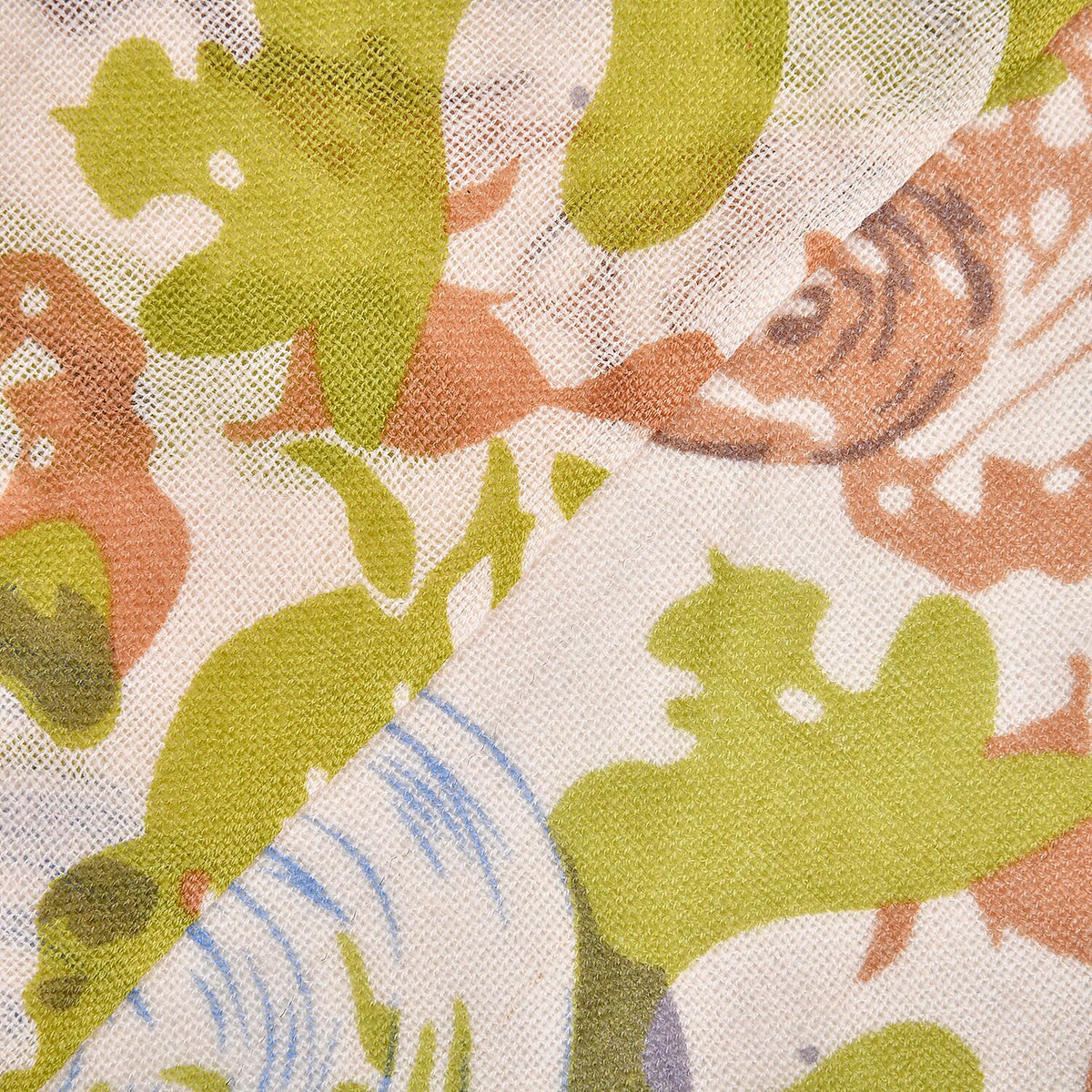LA MAREY 100% Merino Wool Floral Pattern Scarf for Women - Red 7195161 3
