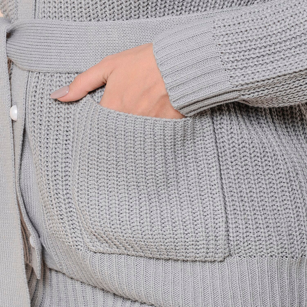 LA MAREY Ribbed Knit Skirt in Ash Grey Colour (Size M, 10-12)