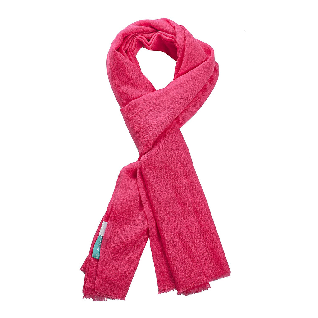 LA MAREY 100% Cashmere Woollen Scarf (Size - 190x70 Cm) - Pink