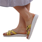 LA MAREY Criss Cross Pattern Two Strap Sandals (Size 6) - Yellow