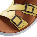 LA MAREY Criss Cross Pattern Two Strap Sandals (Size 6) - Yellow