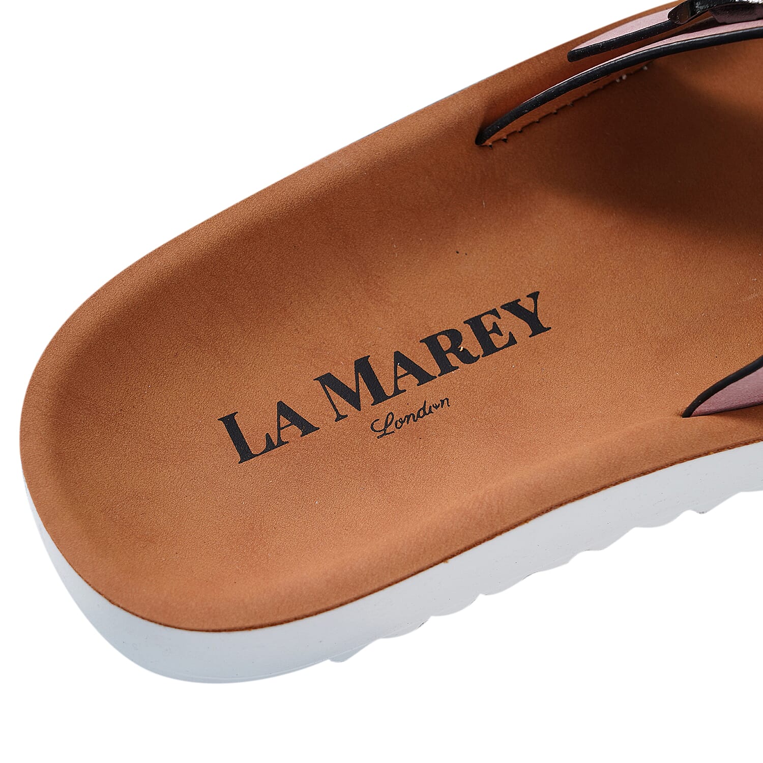 LA MAREY Crisscross Strap Faux-Leather Slippers - Pink 3808966 7