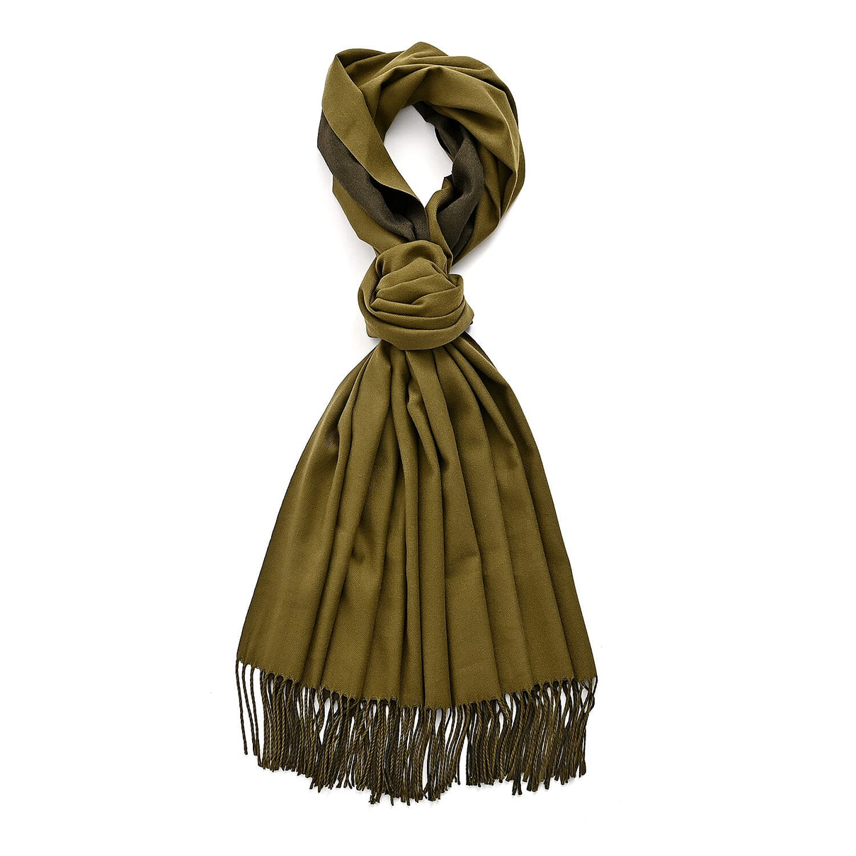 LA MAREY Croc-Embossed RFID Wallet &amp; Fringed Scarf (180 x 70cm) - Green &amp; Olive V32515473 6