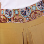LA MAREY 100% Viscose Embroidery Women Trousers (Size 8-14) - Mustard