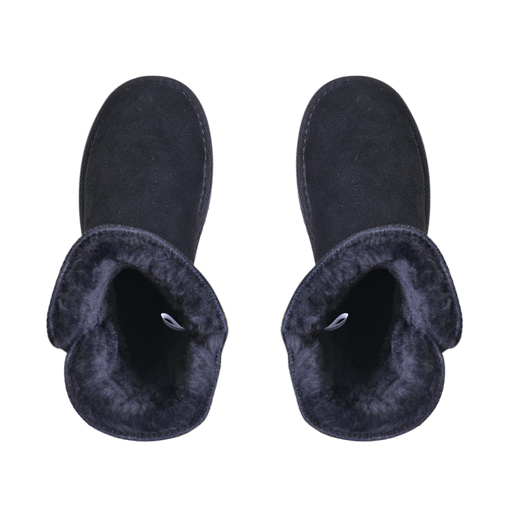 LA MAREY Genuine Suede & Faux Fur Lined Boots (Size 6) - Black