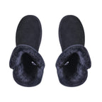 LA MAREY Genuine Suede & Faux Fur Lined Boots (Size 6) - Black