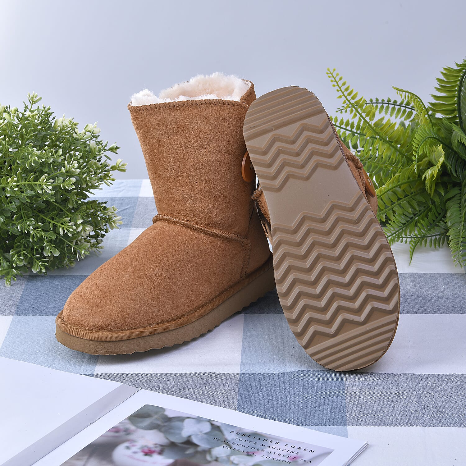 LA MAREY Faux Fur Inside Snow Boots - Light Brown 7519448 3