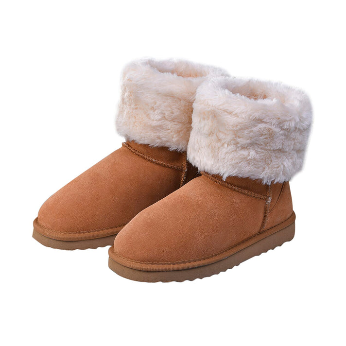 LA MAREY Faux Fur Insole Show Women's Boots - Brown 7530666 1