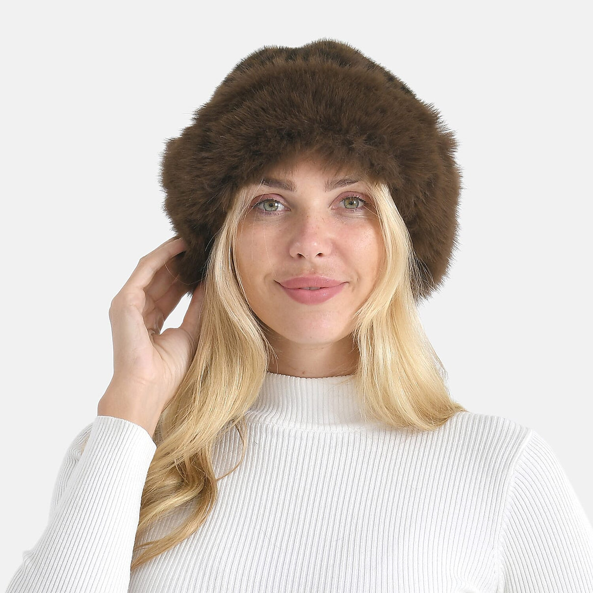 LA MAREY Luxury Reversible Faux Fur Leaopard Print Hat (One Size) 8270038 1