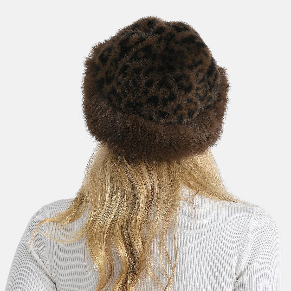 LA MAREY Luxury Reversible Faux Fur Leaopard Print Hat (One Size) 8270038 4