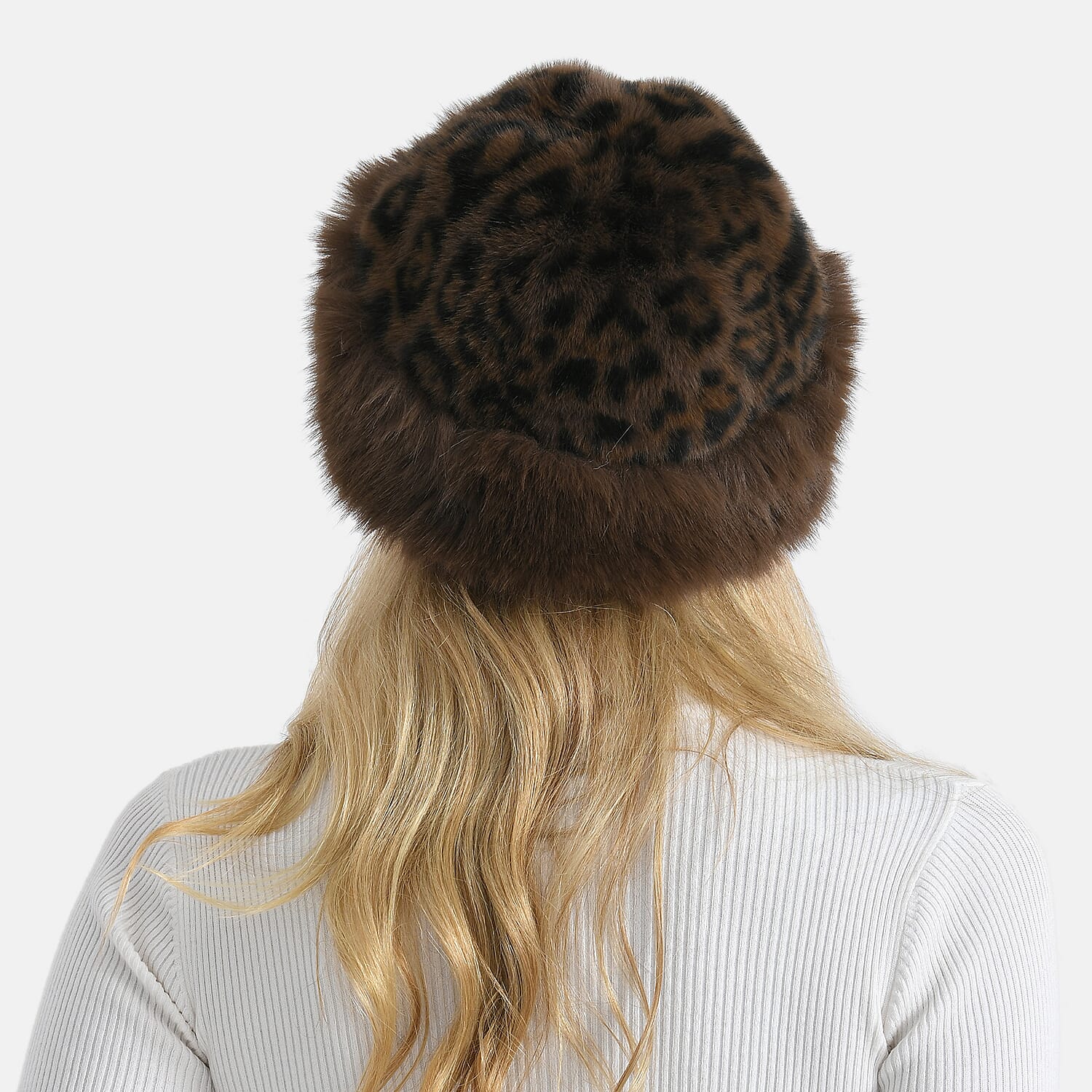 LA MAREY Luxury Reversible Faux Fur Leaopard Print Hat (One Size) 8270038 4