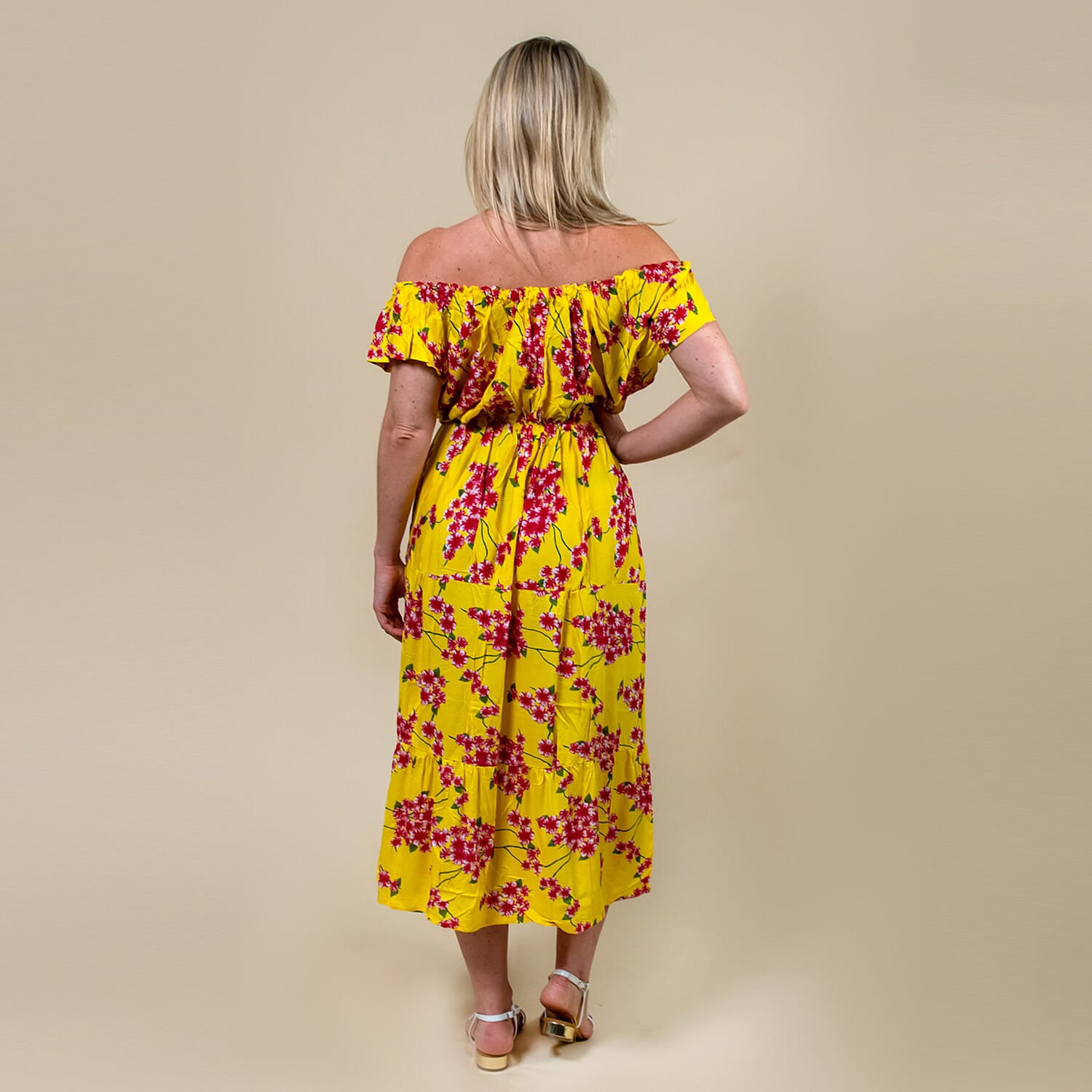 LA MAREY Floral Printed Off-Shoulder Maxi Dress - Yellow 6252809 4