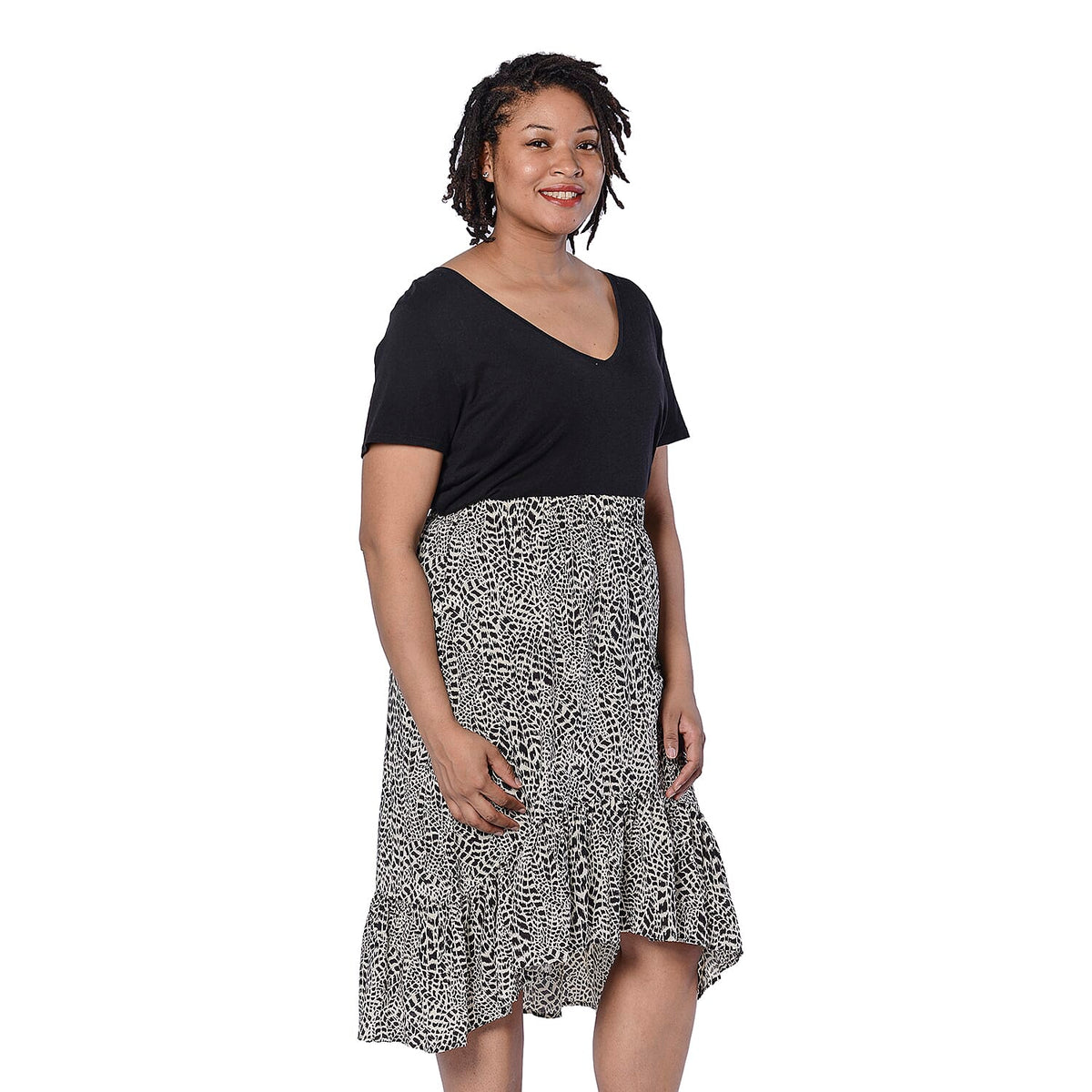 LA MAREY Leopard Printed Midi Skirt - Black 3810783 0
