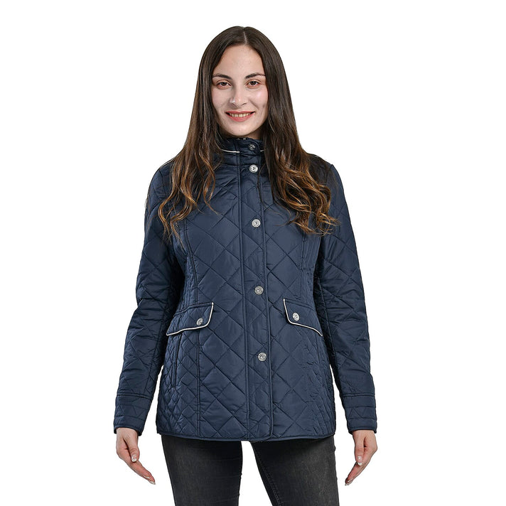 LA MAREY Padded Quilted Pattern Women's Jacket - Blue 3881544 1