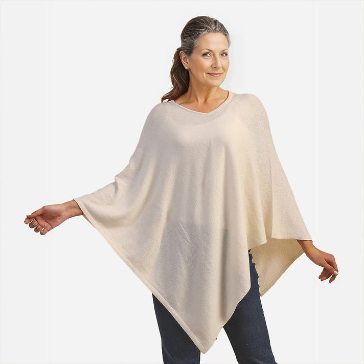 LA MAREY Pashmina Wool Poncho - Khaki 7605739 1