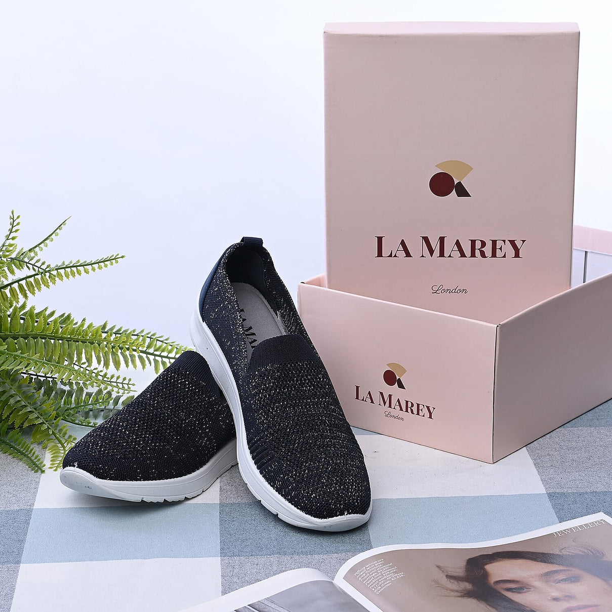 LA MAREY Slip On Womens Shoes - Navy 3868316 5