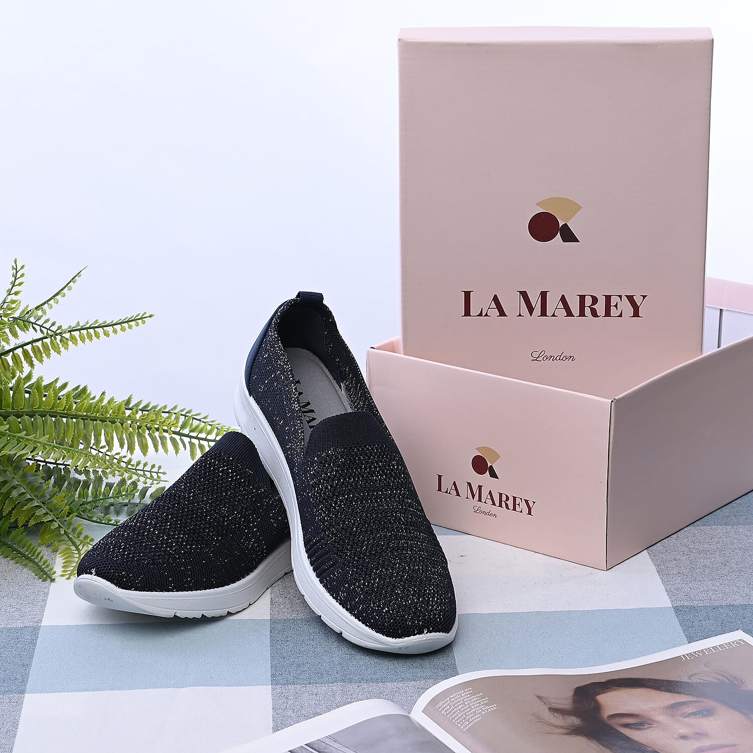 LA MAREY Slip On Womens Shoes - Navy 3868316 5