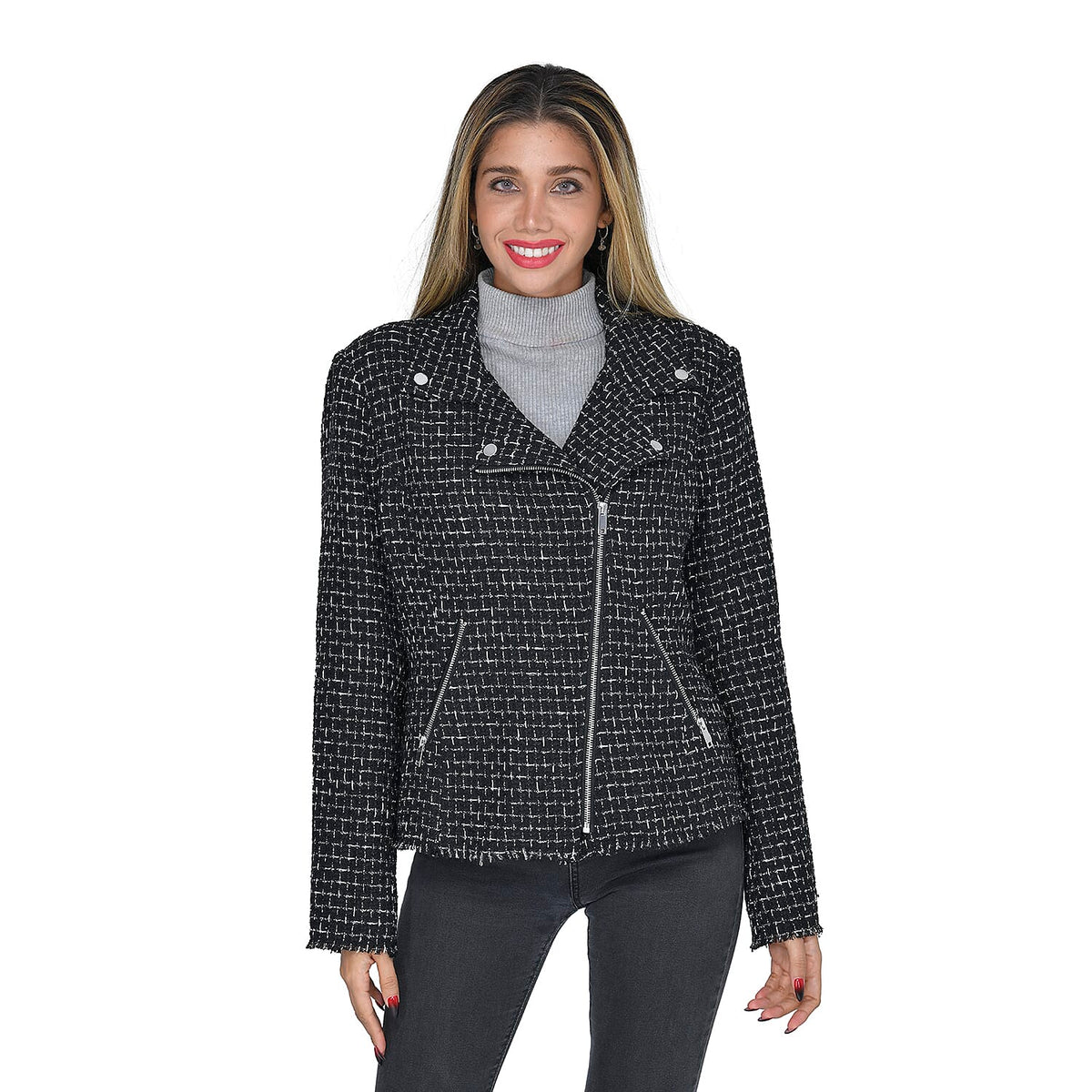 LA MAREY Tweed Women's Coat with Pockets - Black 3882974 0
