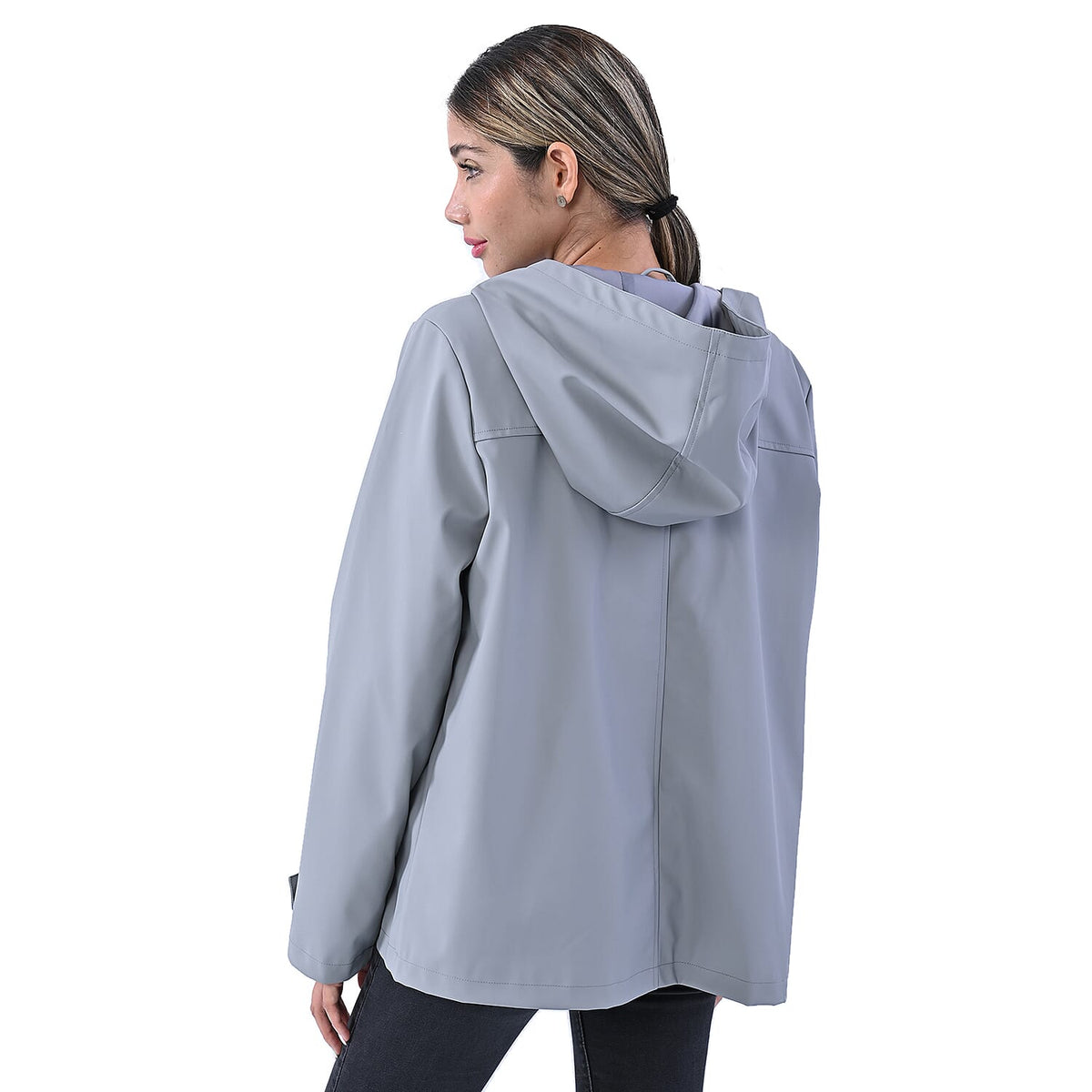 LA MAREY Water Resistant Hoodie Women's Jacket - Grey 3866566 2