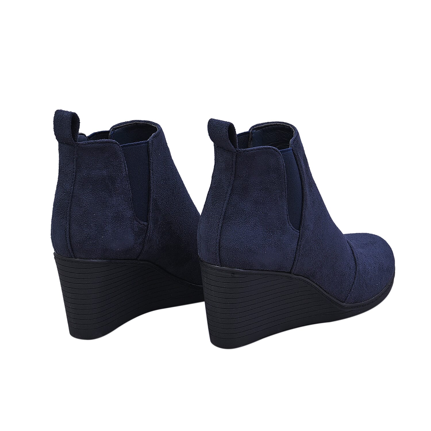 LA MAREY Wedge Heel Ankle Boots - Navy 3878065 3