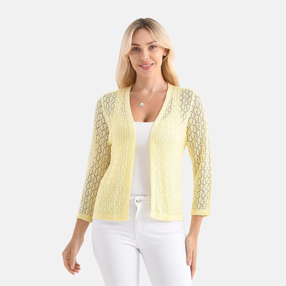 LA MAREY Womens Lace Bolero (Size XXL) - Cheese White 8138440 0