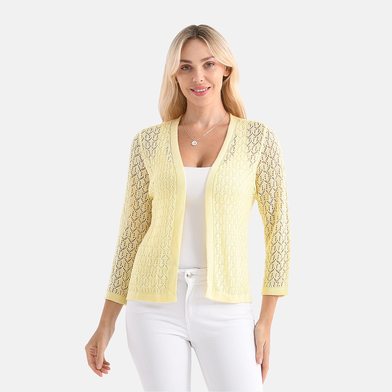 LA MAREY Womens Lace Bolero (Size XXL) - Cheese White 8138440 0
