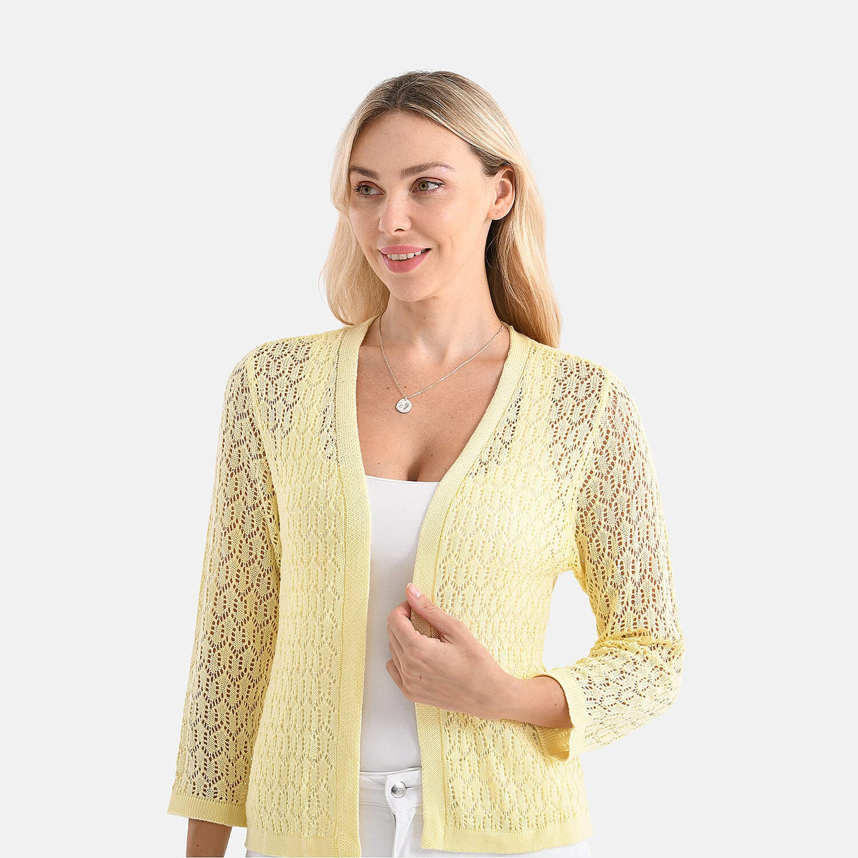 LA MAREY Womens Lace Bolero (Size XXL) - Cheese White 8138440 4