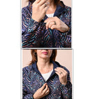 LA MAREY Plain & Zigzag Pattern Water Resistant Reversible Jacket (Size L-XL, 122x69Cm) - Navy and Multi