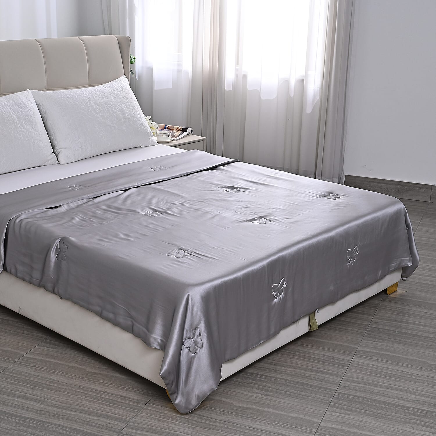 La Marey Signature 100% Mulberry Silk Quilt (200 x 200 cm, Double) - Grey 8419182 0