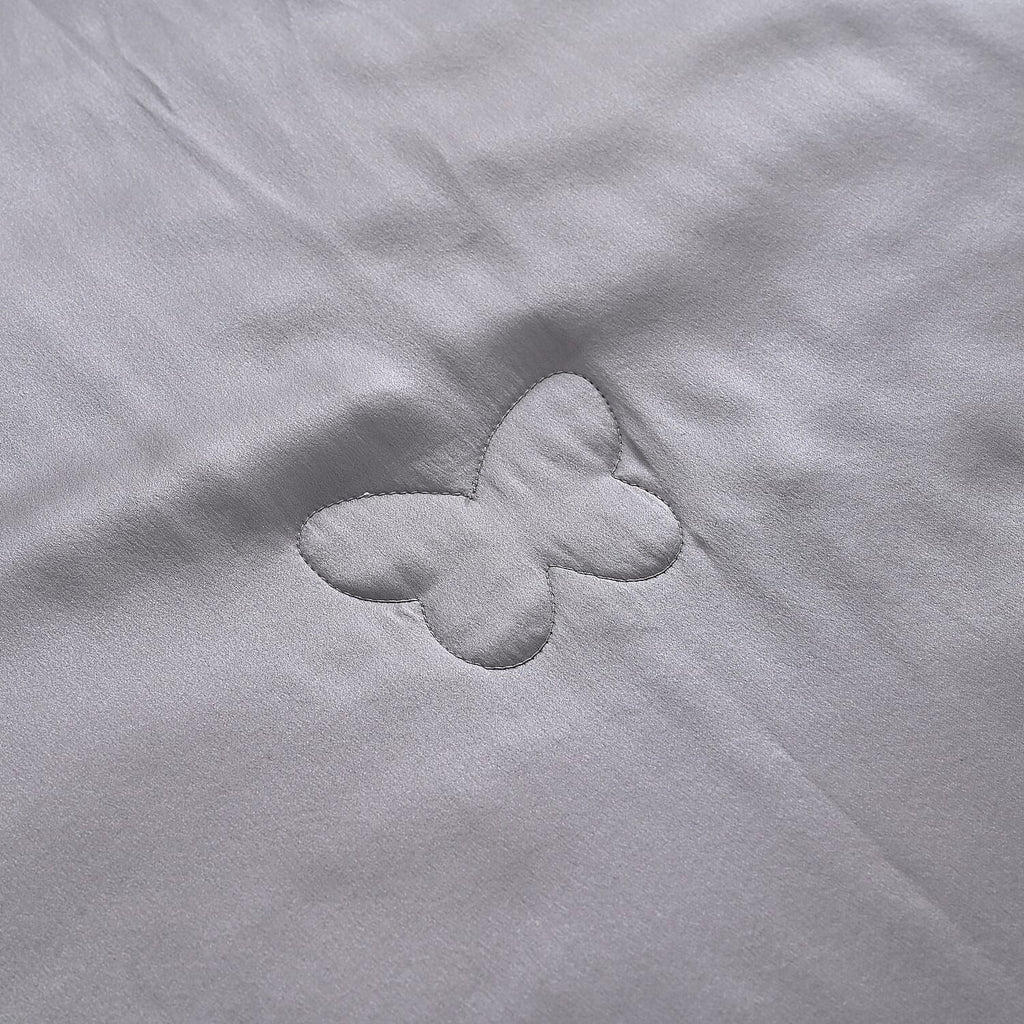 LA Marey 100% Mulberry Silk Quilt Comforter with Butterfly Quilting (200 x 200 cm) - Grey