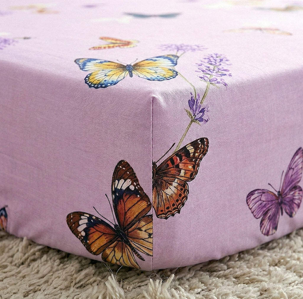 LA Marey Signature Set of 3 100% Mulberry Silk Fitted Sheets & 2 MOP Button Pillowcases (190 x 135 cm)- Pink