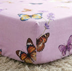 LA Marey Signature Set of 3 100% Mulberry Silk Fitted Sheets & 2 MOP Button Pillowcases (190 x 135 cm)- Pink
