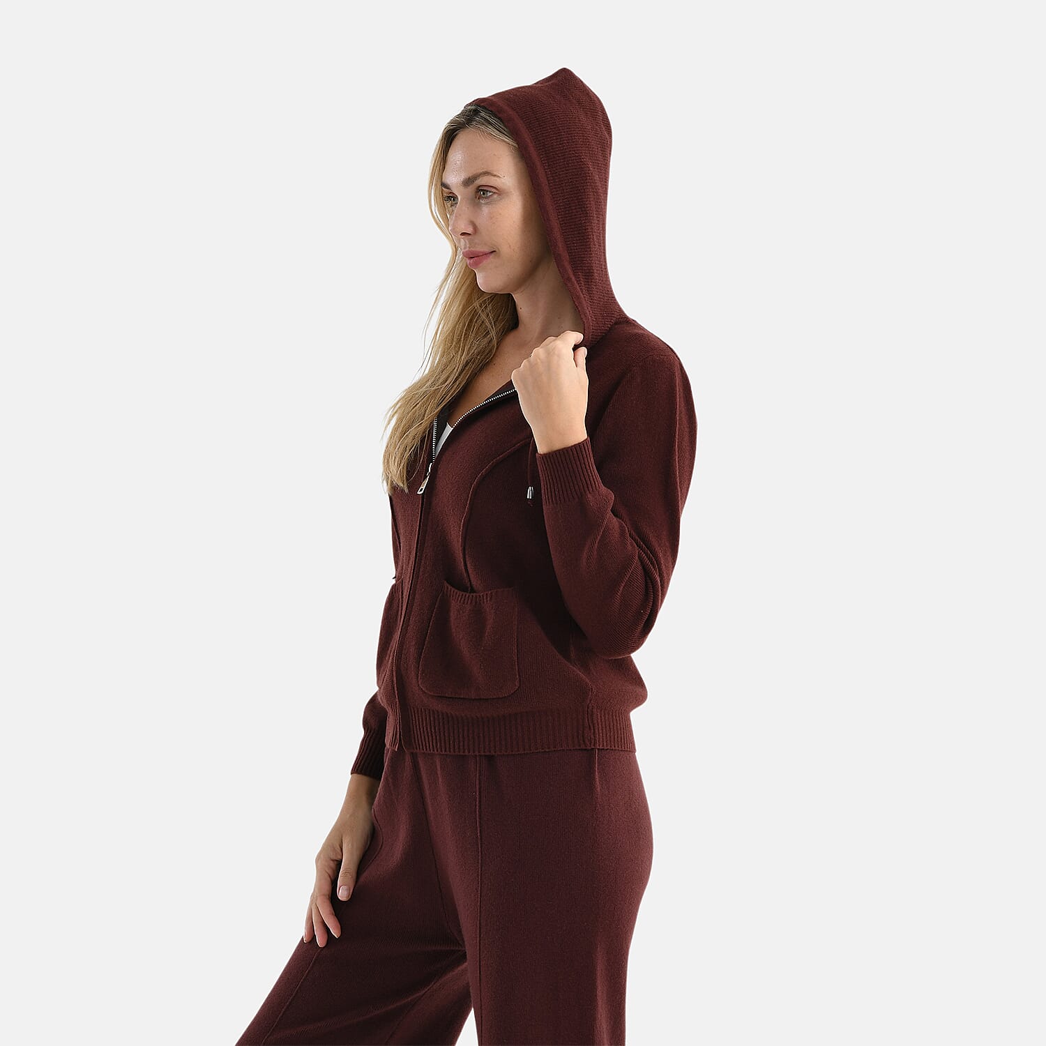 LA Marey Knit Hoodie (Size L) - Brown 8228098 2