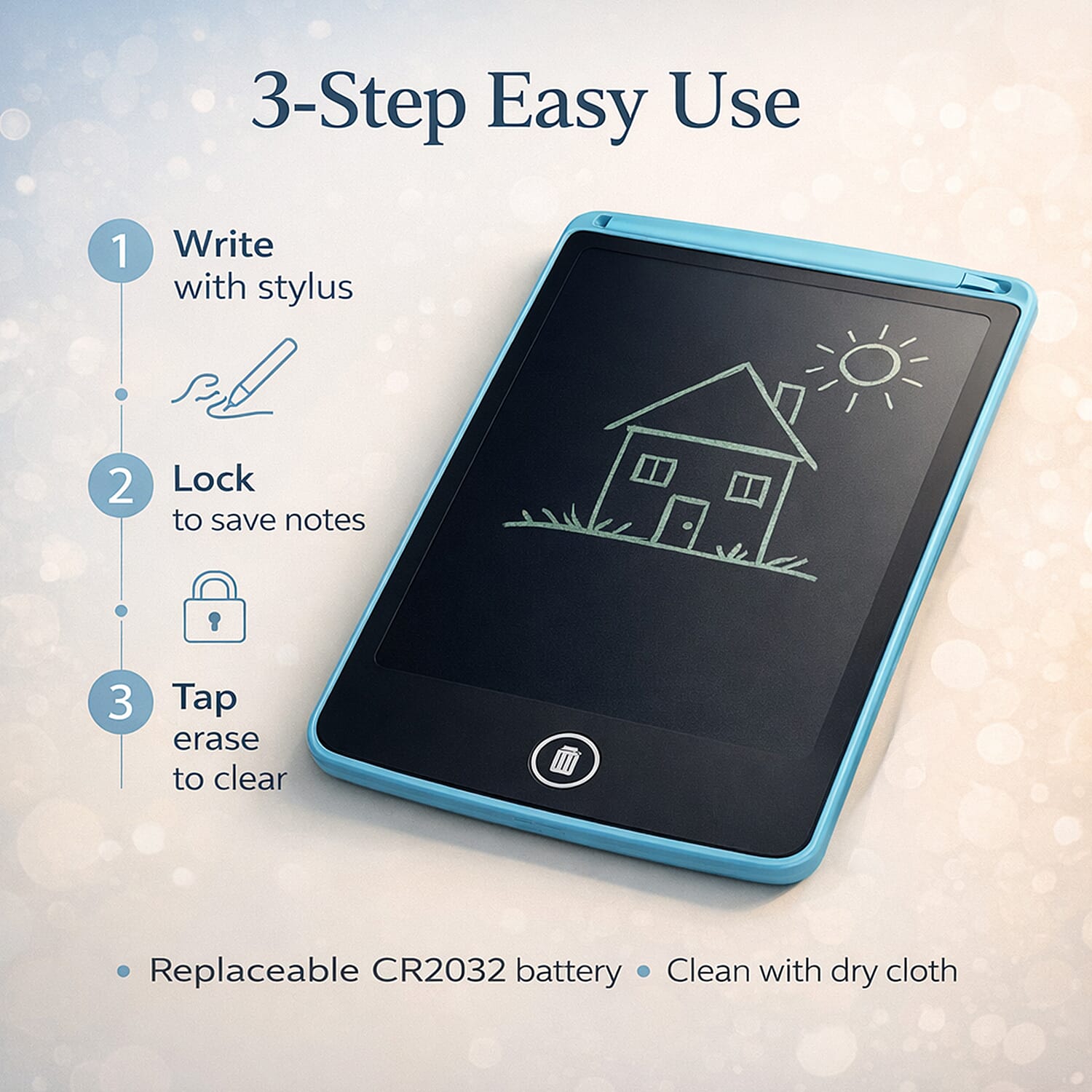LCD Writing Tablet - Blue 8101676 3