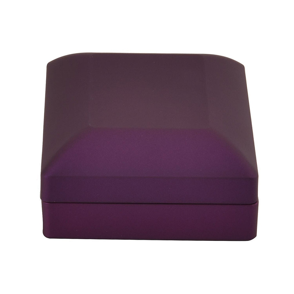 LED Light Illuminated Necklace and Pendant Gift Box with Velvet Interior Lining (Size 9X7X3 cm) - Purple
