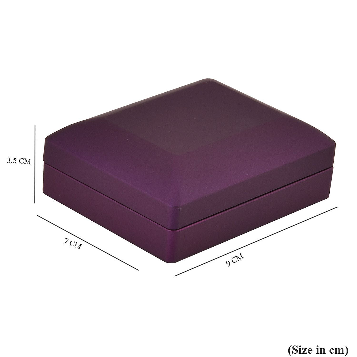 LED Light Illuminated Necklace and Pendant Gift Box with Velvet Interior Lining (Size 9X7X3 cm) - Purple 7254084 6
