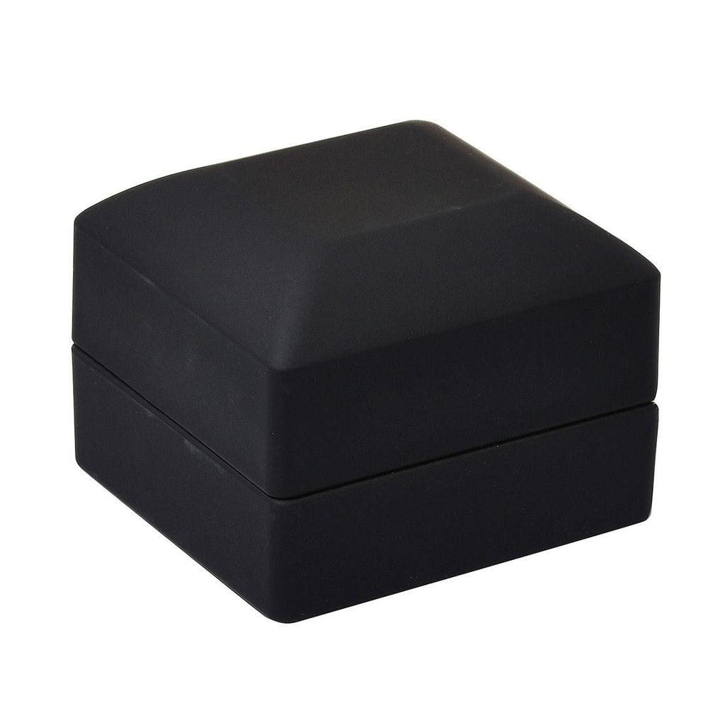 LED Light Illuminated Ring Gift Box with Velvet Interior Lining (Size 6X6X4 cm) - Black