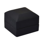 LED Light Illuminated Ring Gift Box with Velvet Interior Lining (Size 6X6X4 cm) - Black