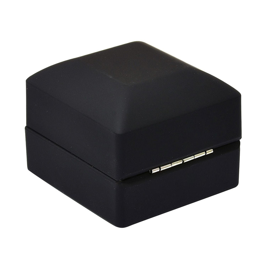 LED Light Illuminated Ring Gift Box with Velvet Interior Lining (Size 6X6X4 cm) - Black