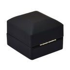 LED Light Illuminated Ring Gift Box with Velvet Interior Lining (Size 6X6X4 cm) - Black