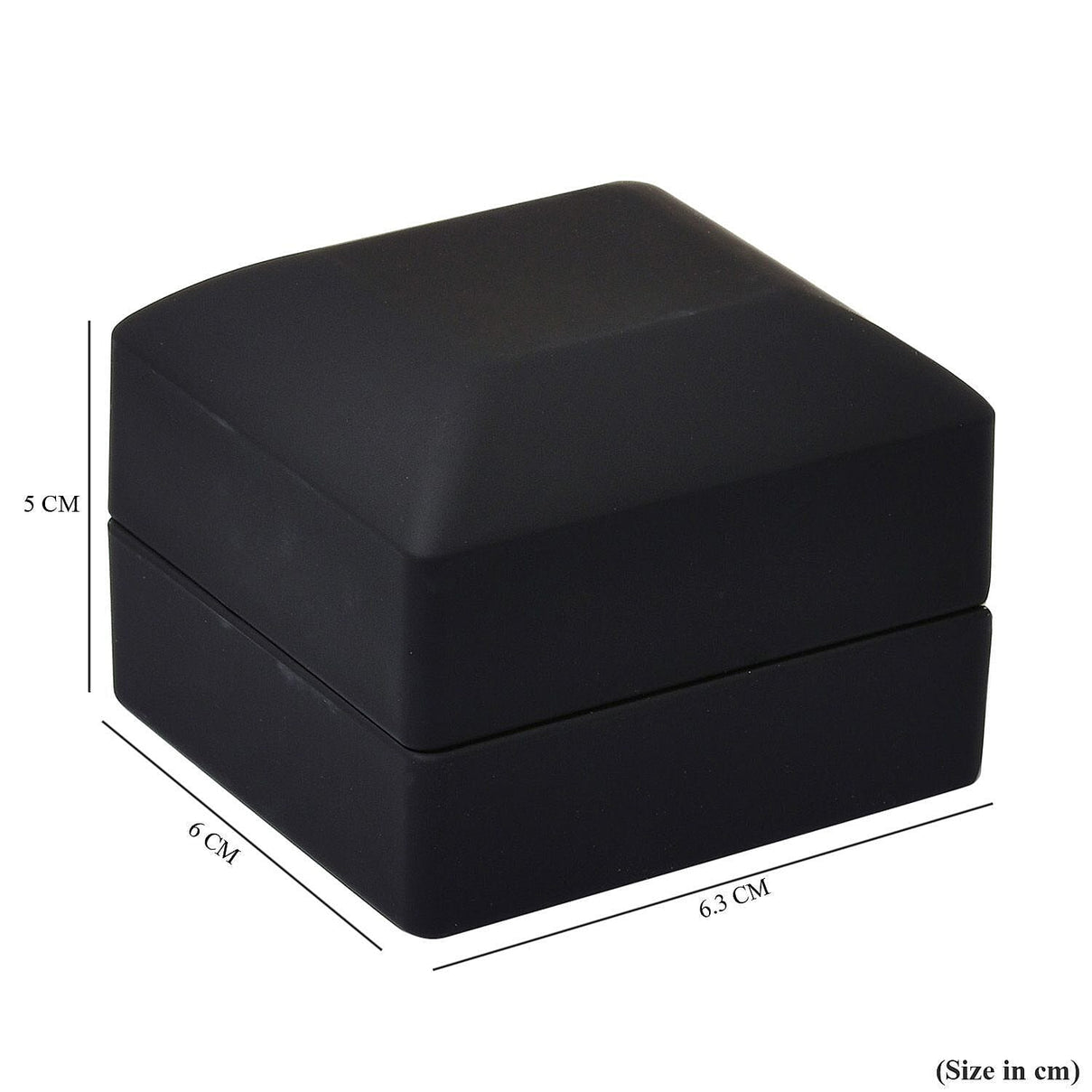 LED Light Illuminated Ring Gift Box with Velvet Interior Lining (Size 6X6X4 cm) - Black 2893974 7