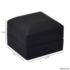 LED Light Illuminated Ring Gift Box with Velvet Interior Lining (Size 6X6X4 cm) - Black
