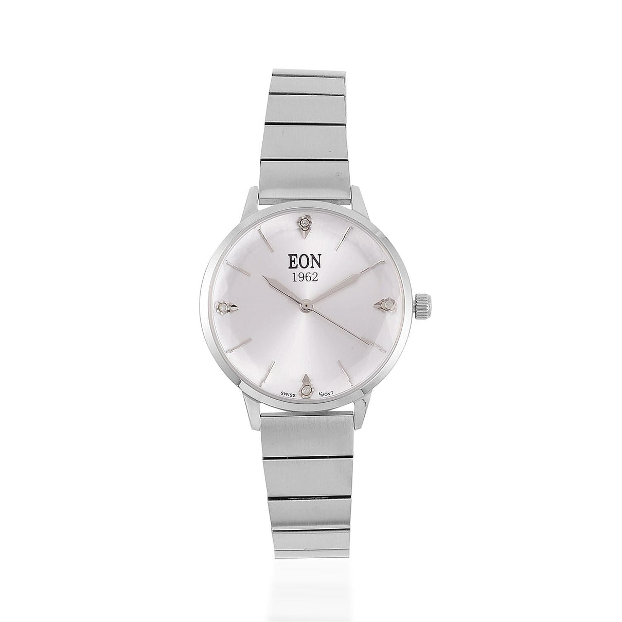 LIMITED EDITION - EON SWISS Movement Natural Diamonds 5 ATM Watch in Stainless Steel Strap - Silver V32530247 0