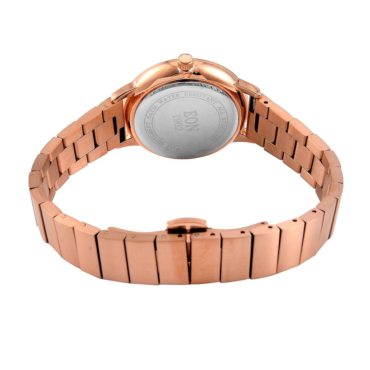 LIMITED EDITION - EON SWISS Movement Natural Diamonds 5 ATM Watch in Stainless Steel Strap - Rose Gold 7715147 6