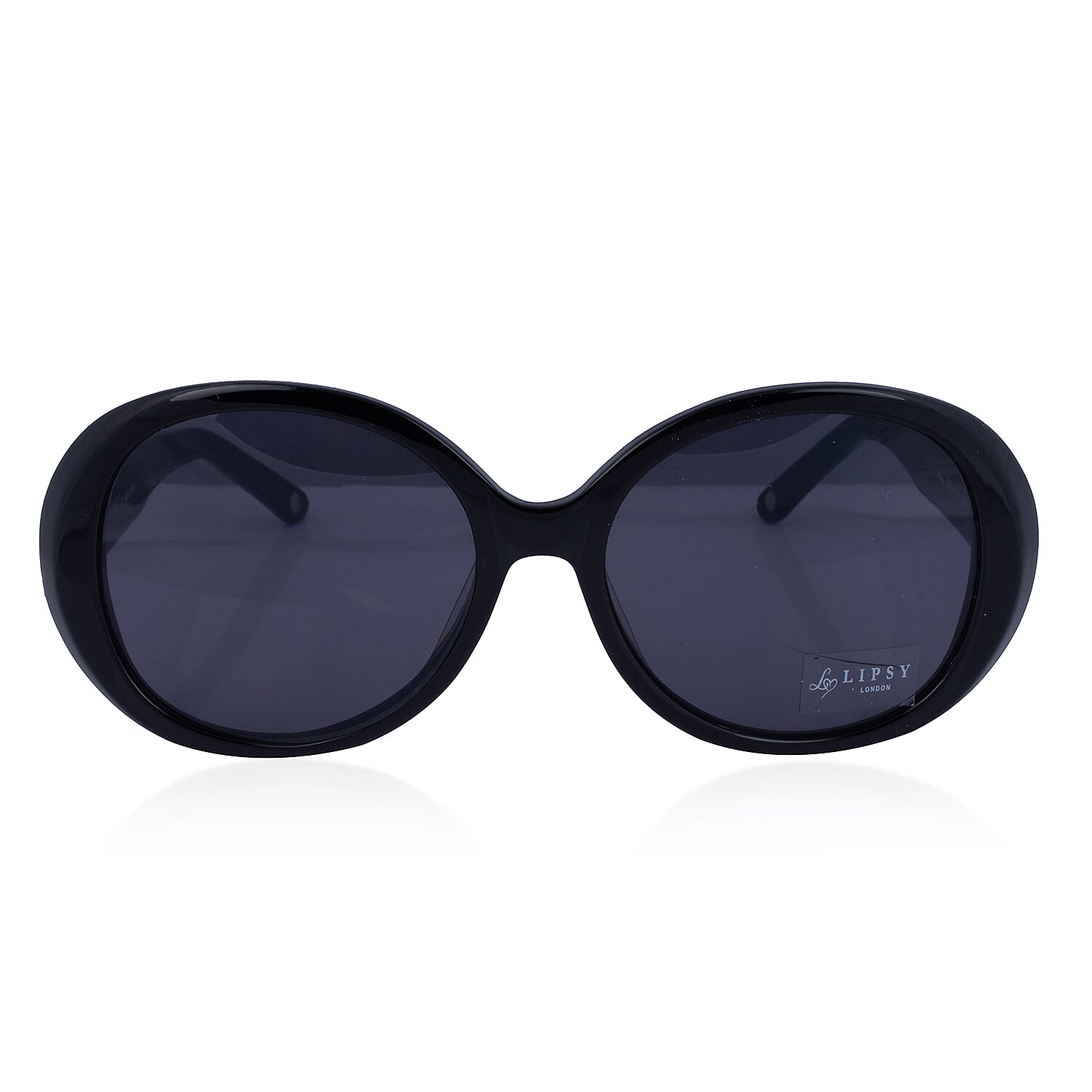LIPSY Oval Ladies Sunglasses with Metal Studded Decorative Temples - Black 6484728 0