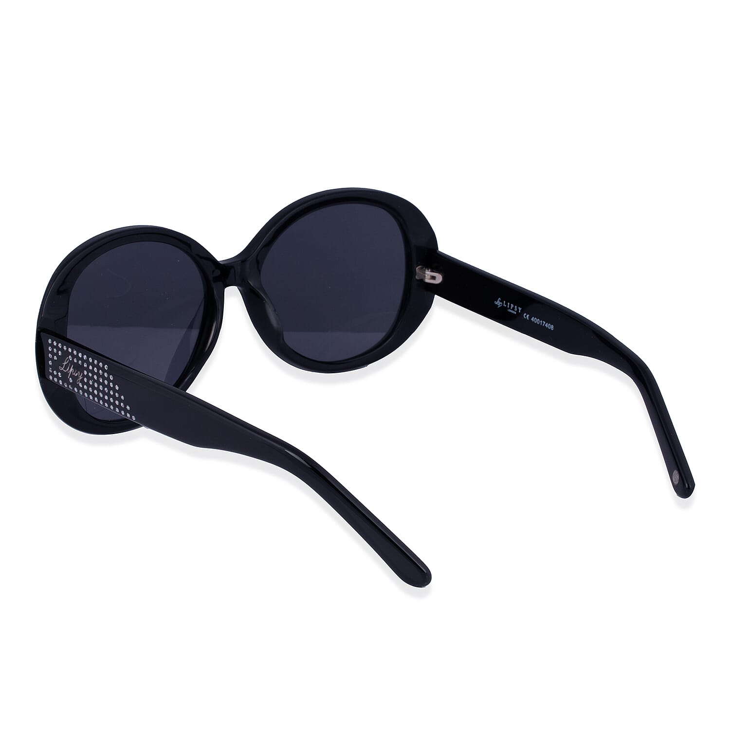 LIPSY Oval Ladies Sunglasses with Metal Studded Decorative Temples - Black 6484728 3