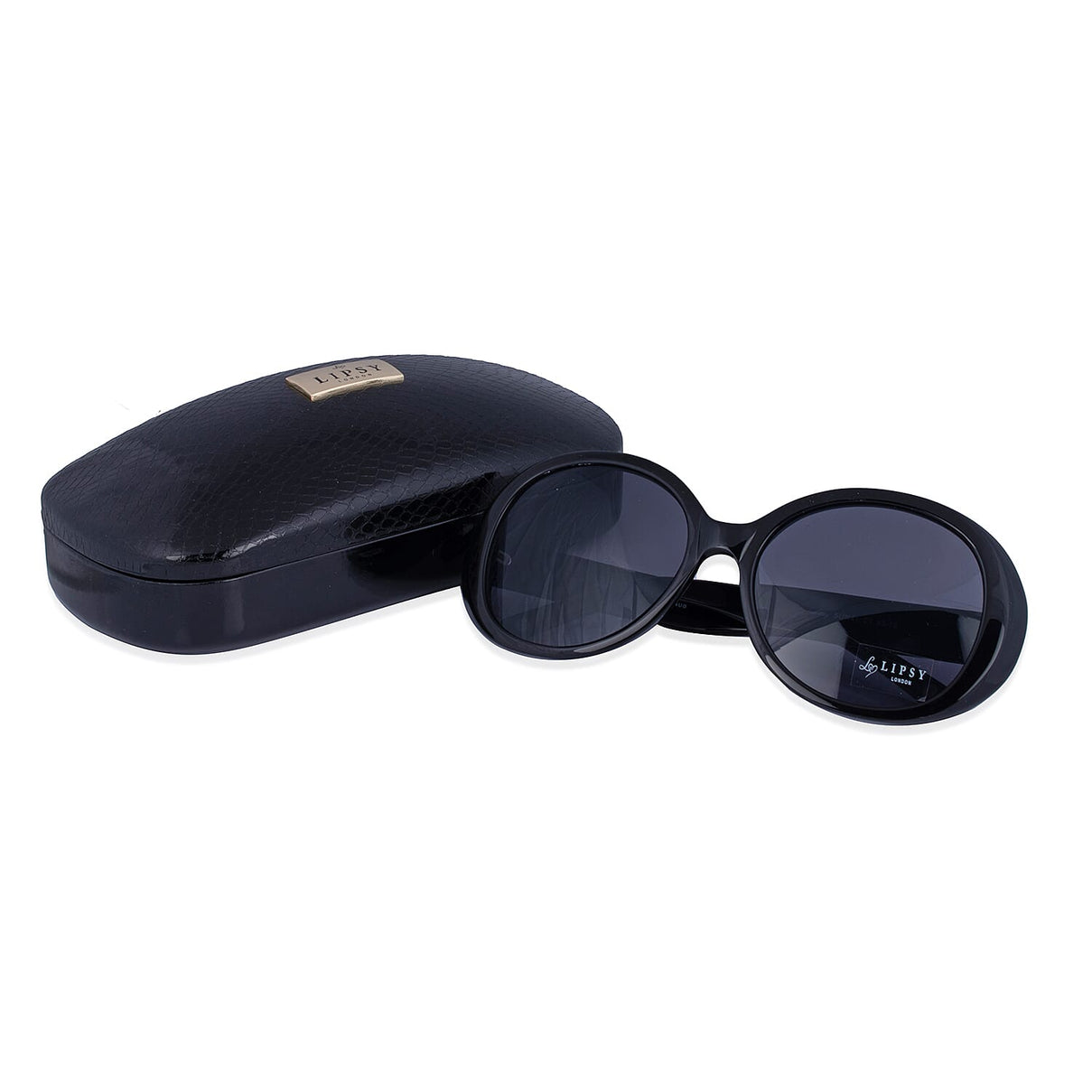 LIPSY Oval Ladies Sunglasses with Metal Studded Decorative Temples - Black 6484728 5